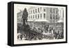 Boston Celebration: the Procession Passing Winthrop Statue. 1880, USA, America-Charles Graham-Framed Stretched Canvas