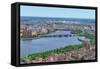 Boston Charles River Aerial View with Buildings and Bridge.-Songquan Deng-Framed Stretched Canvas