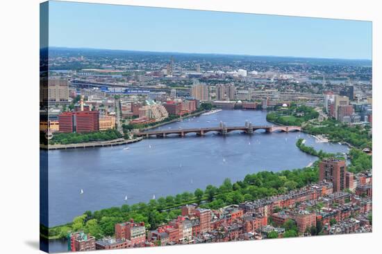 Boston Charles River Aerial View with Buildings and Bridge.-Songquan Deng-Stretched Canvas