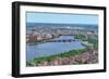 Boston Charles River Aerial View with Buildings and Bridge.-Songquan Deng-Framed Photographic Print