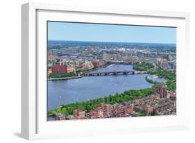 Boston Charles River Aerial View with Buildings and Bridge.-Songquan Deng-Framed Photographic Print