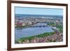 Boston Charles River Aerial View with Buildings and Bridge.-Songquan Deng-Framed Photographic Print