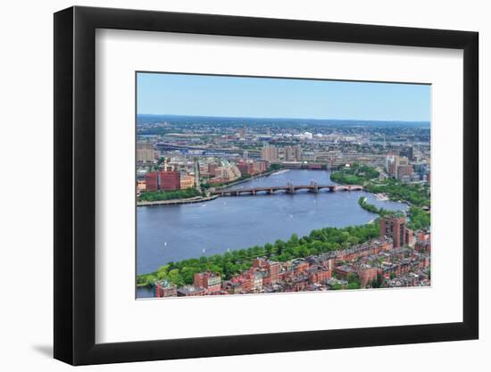Boston Charles River Aerial View with Buildings and Bridge.-Songquan Deng-Framed Photographic Print