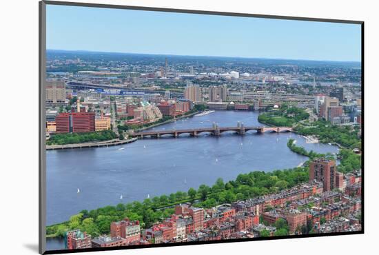 Boston Charles River Aerial View with Buildings and Bridge.-Songquan Deng-Mounted Photographic Print