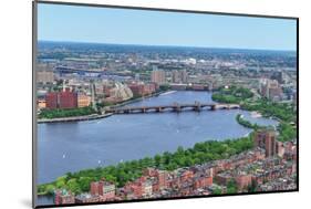 Boston Charles River Aerial View with Buildings and Bridge.-Songquan Deng-Mounted Photographic Print