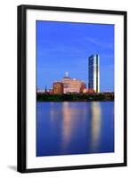 Boston Charles River at Dusk with Urban City Skyline and Light Reflection-Songquan Deng-Framed Photographic Print