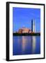 Boston Charles River at Dusk with Urban City Skyline and Light Reflection-Songquan Deng-Framed Photographic Print