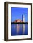 Boston Charles River at Dusk with Urban City Skyline and Light Reflection-Songquan Deng-Framed Photographic Print