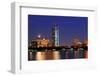 Boston Charles River at Dusk with Urban City Skyline and Light Reflection-Songquan Deng-Framed Photographic Print