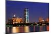 Boston Charles River at Dusk with Urban City Skyline and Light Reflection-Songquan Deng-Mounted Photographic Print