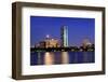 Boston Charles River at Dusk with Urban City Skyline and Light Reflection-Songquan Deng-Framed Photographic Print