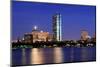 Boston Charles River at Dusk with Urban City Skyline and Light Reflection-Songquan Deng-Mounted Photographic Print