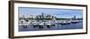 Boston Charles River Panorama with Urban City Skyline Skyscrapers and Boats with Blue Sky over Char-Songquan Deng-Framed Photographic Print