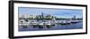 Boston Charles River Panorama with Urban City Skyline Skyscrapers and Boats with Blue Sky over Char-Songquan Deng-Framed Photographic Print