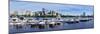 Boston Charles River Panorama with Urban City Skyline Skyscrapers and Boats with Blue Sky over Char-Songquan Deng-Mounted Photographic Print