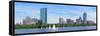 Boston Charles River Panorama with Urban City Skyline Skyscrapers and Boats with Blue Sky.-Songquan Deng-Framed Stretched Canvas