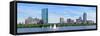 Boston Charles River Panorama with Urban City Skyline Skyscrapers and Boats with Blue Sky.-Songquan Deng-Framed Stretched Canvas