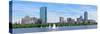 Boston Charles River Panorama with Urban City Skyline Skyscrapers and Boats with Blue Sky.-Songquan Deng-Stretched Canvas
