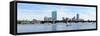 Boston Charles River Panorama with Urban City Skyline Skyscrapers and Boats with Blue Sky.-Songquan Deng-Framed Stretched Canvas