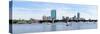 Boston Charles River Panorama with Urban City Skyline Skyscrapers and Boats with Blue Sky.-Songquan Deng-Stretched Canvas