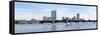 Boston Charles River Panorama with Urban City Skyline Skyscrapers and Boats with Blue Sky.-Songquan Deng-Framed Stretched Canvas