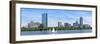 Boston Charles River Panorama with Urban City Skyline Skyscrapers and Boats with Blue Sky.-Songquan Deng-Framed Photographic Print