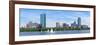 Boston Charles River Panorama with Urban City Skyline Skyscrapers and Boats with Blue Sky.-Songquan Deng-Framed Photographic Print