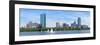 Boston Charles River Panorama with Urban City Skyline Skyscrapers and Boats with Blue Sky.-Songquan Deng-Framed Photographic Print