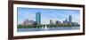 Boston Charles River Panorama with Urban City Skyline Skyscrapers and Boats with Blue Sky.-Songquan Deng-Framed Photographic Print