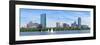 Boston Charles River Panorama with Urban City Skyline Skyscrapers and Boats with Blue Sky.-Songquan Deng-Framed Photographic Print