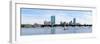 Boston Charles River Panorama with Urban City Skyline Skyscrapers and Boats with Blue Sky.-Songquan Deng-Framed Photographic Print