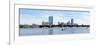 Boston Charles River Panorama with Urban City Skyline Skyscrapers and Boats with Blue Sky.-Songquan Deng-Framed Photographic Print