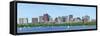 Boston Charles River Panorama with Urban Skyline Skyscrapers and Sailing Boat.-Songquan Deng-Framed Stretched Canvas