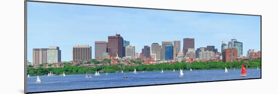 Boston Charles River Panorama with Urban Skyline Skyscrapers and Sailing Boat.-Songquan Deng-Mounted Photographic Print