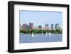 Boston Charles River Panorama with Urban Skyline Skyscrapers and Sailing Boat.-Songquan Deng-Framed Photographic Print