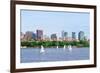 Boston Charles River Panorama with Urban Skyline Skyscrapers and Sailing Boat.-Songquan Deng-Framed Photographic Print