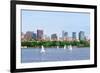 Boston Charles River Panorama with Urban Skyline Skyscrapers and Sailing Boat.-Songquan Deng-Framed Photographic Print