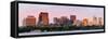 Boston Charles River Sunset Panorama with Urban Skyline and Skyscrapers-Songquan Deng-Framed Stretched Canvas