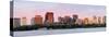 Boston Charles River Sunset Panorama with Urban Skyline and Skyscrapers-Songquan Deng-Stretched Canvas