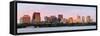 Boston Charles River Sunset Panorama with Urban Skyline and Skyscrapers-Songquan Deng-Framed Stretched Canvas