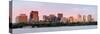 Boston Charles River Sunset Panorama with Urban Skyline and Skyscrapers-Songquan Deng-Stretched Canvas