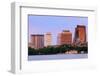 Boston Charles River Sunset with Urban Skyline and Skyscrapers-Songquan Deng-Framed Photographic Print