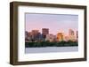 Boston Charles River Sunset with Urban Skyline and Skyscrapers-Songquan Deng-Framed Photographic Print