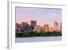 Boston Charles River Sunset with Urban Skyline and Skyscrapers-Songquan Deng-Framed Photographic Print