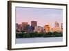 Boston Charles River Sunset with Urban Skyline and Skyscrapers-Songquan Deng-Framed Photographic Print