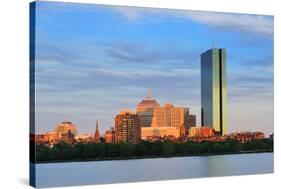 Boston Charles River with Urban City Skyline at Sunset-Songquan Deng-Stretched Canvas