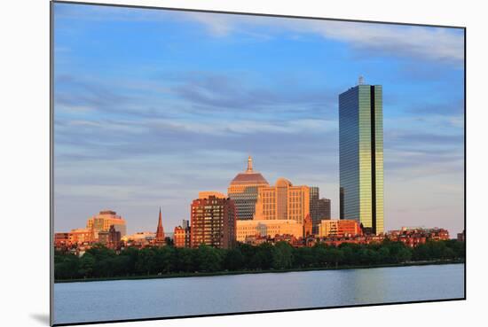 Boston Charles River with Urban City Skyline at Sunset-Songquan Deng-Mounted Photographic Print