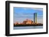 Boston Charles River with Urban City Skyline at Sunset-Songquan Deng-Framed Photographic Print