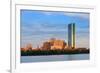 Boston Charles River with Urban City Skyline at Sunset-Songquan Deng-Framed Photographic Print