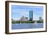 Boston Charles River with Urban City Skyline Hancock Building and Boat.-Songquan Deng-Framed Photographic Print